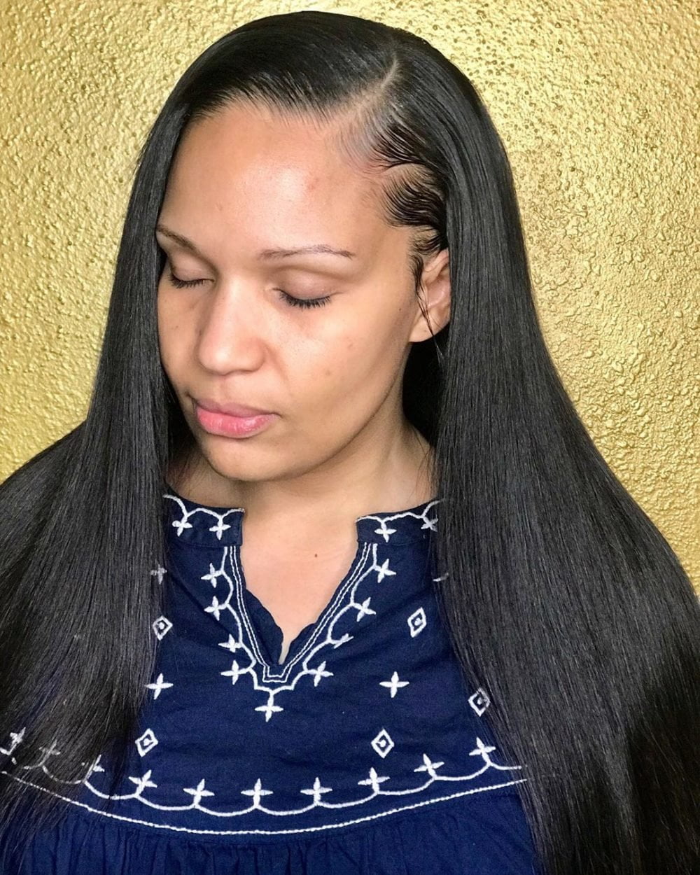 Extended sew-in hairstyle