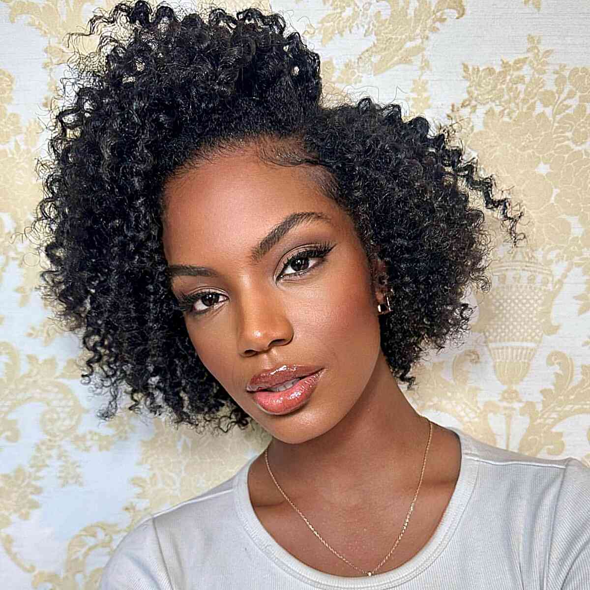 A side-parted twist-out