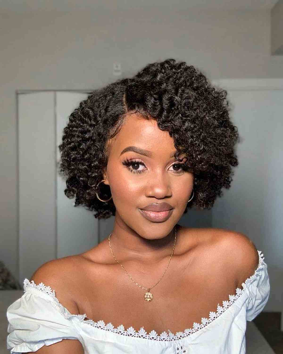 A bob hairstyle for short natural hair