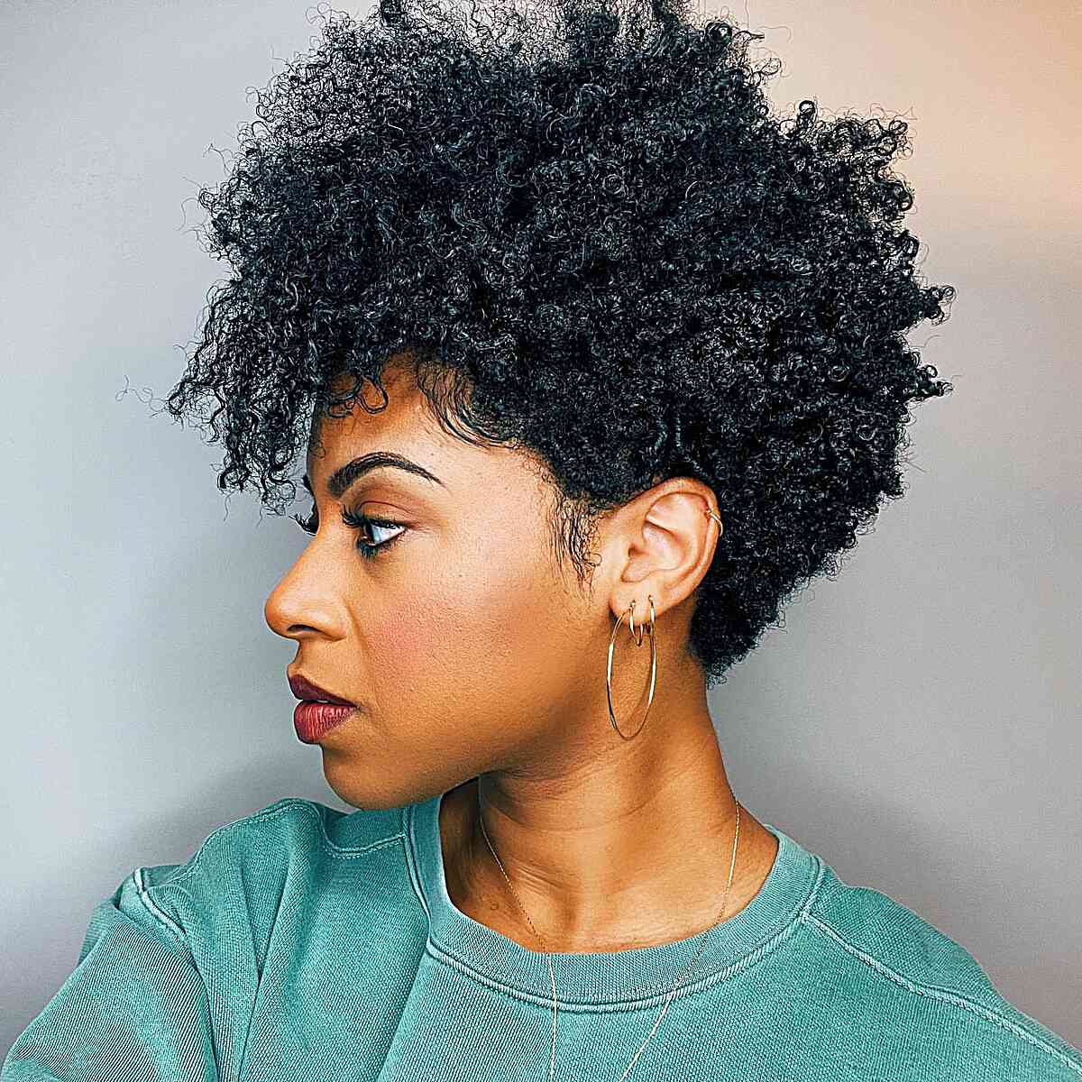 Tapered cut on natural curly hair