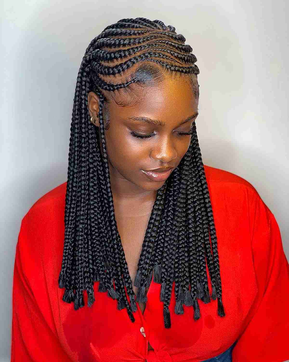 Wavy Stitch Braids with Black Sections