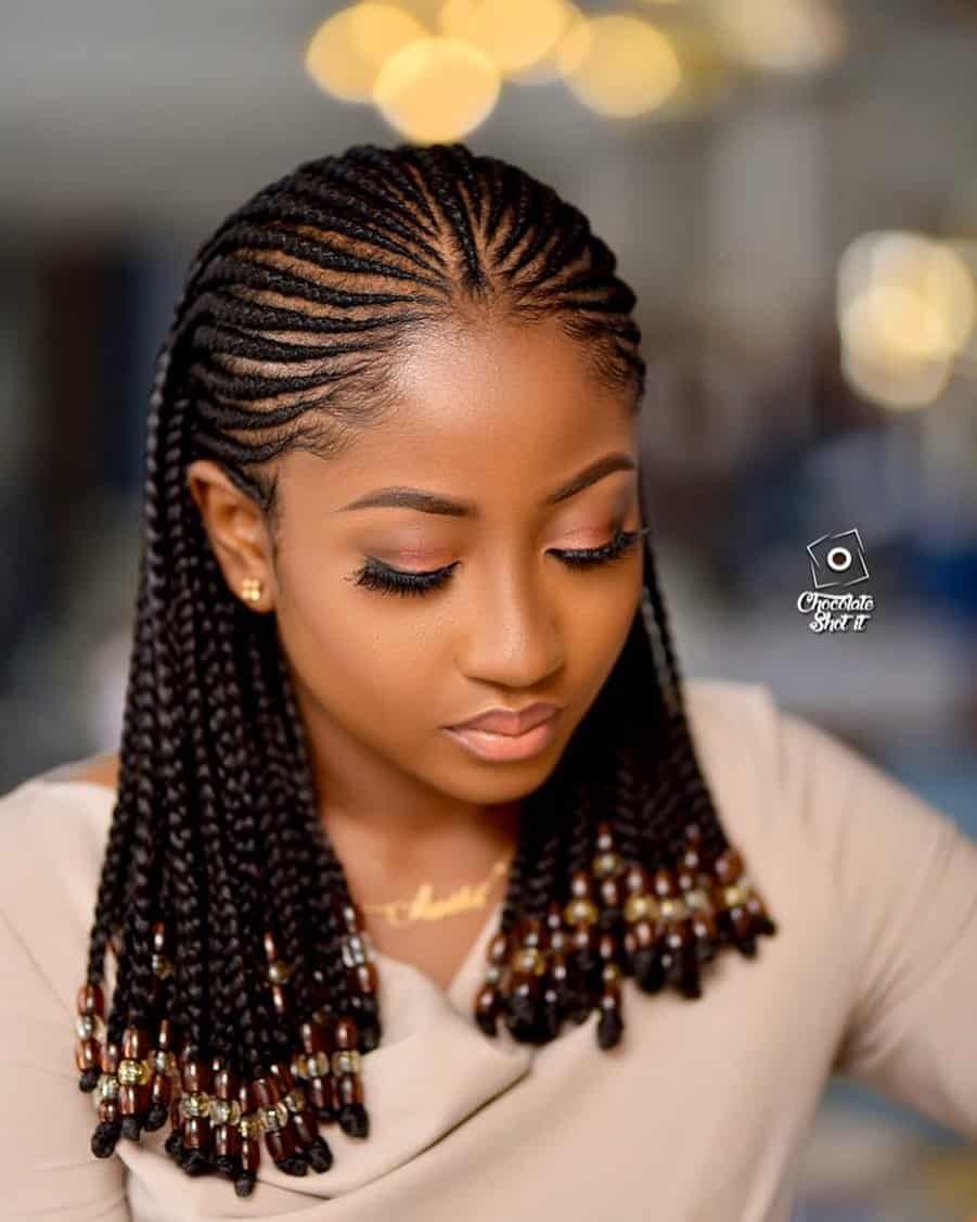 Adorable Ghana Braids for Hair of Medium Length