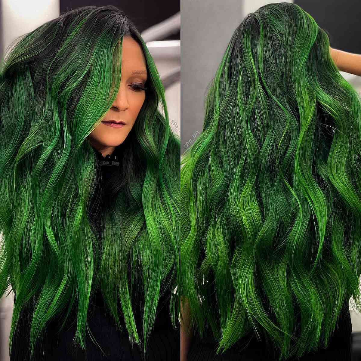 Aurora Green Shade for Long Hair