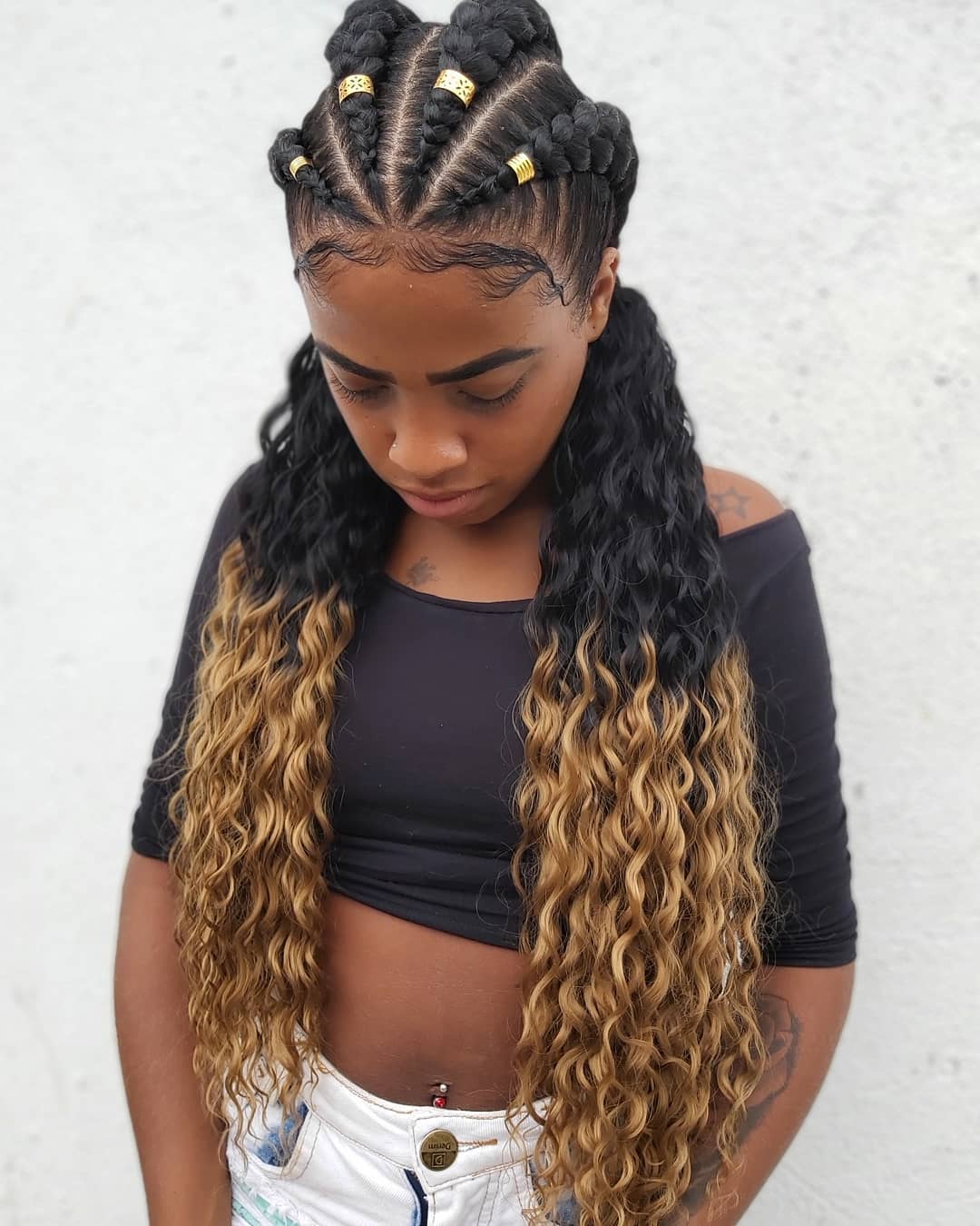 Ghana braids that are large and stand out