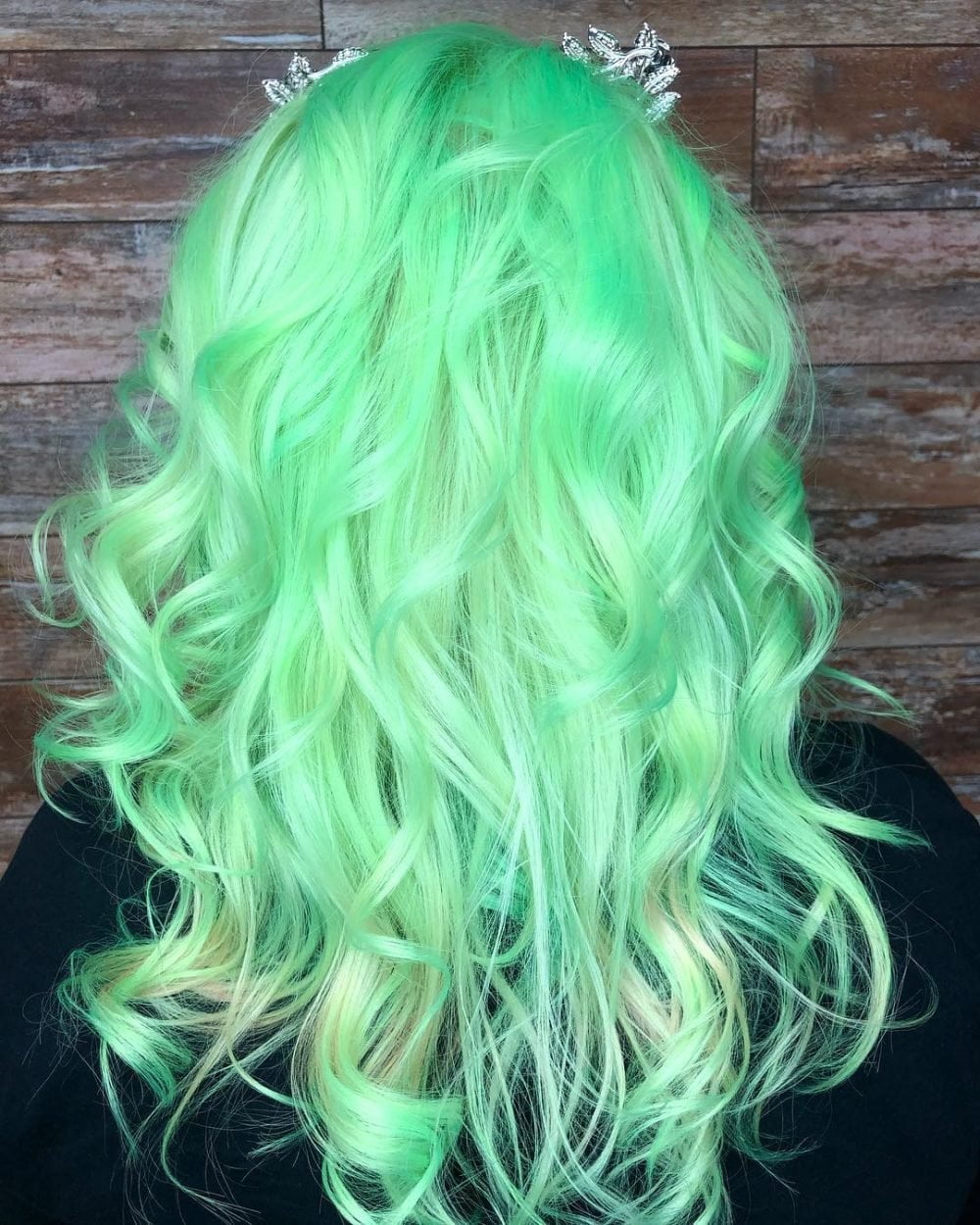 Vibrant green hair