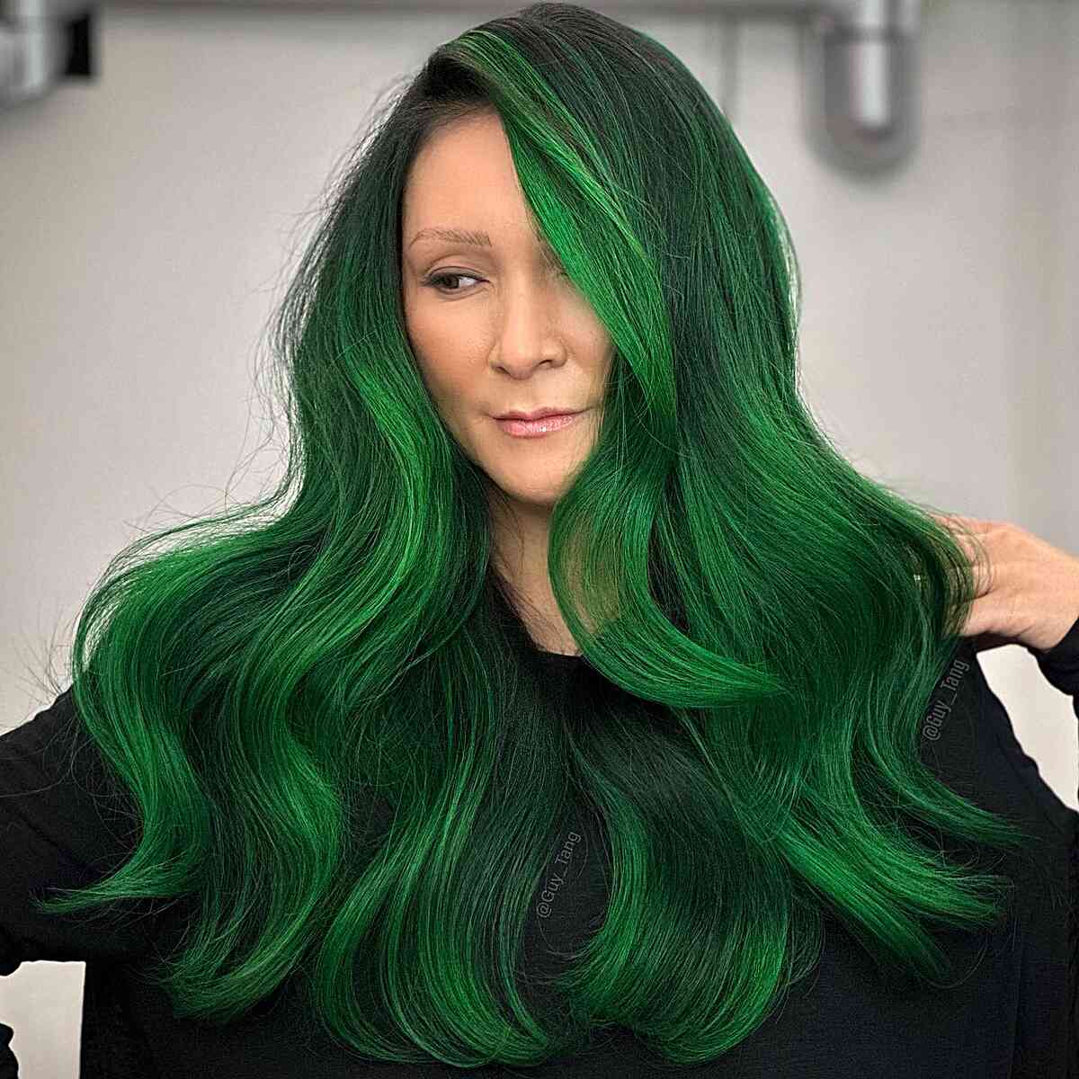 Aurora-Inspired Green Hair