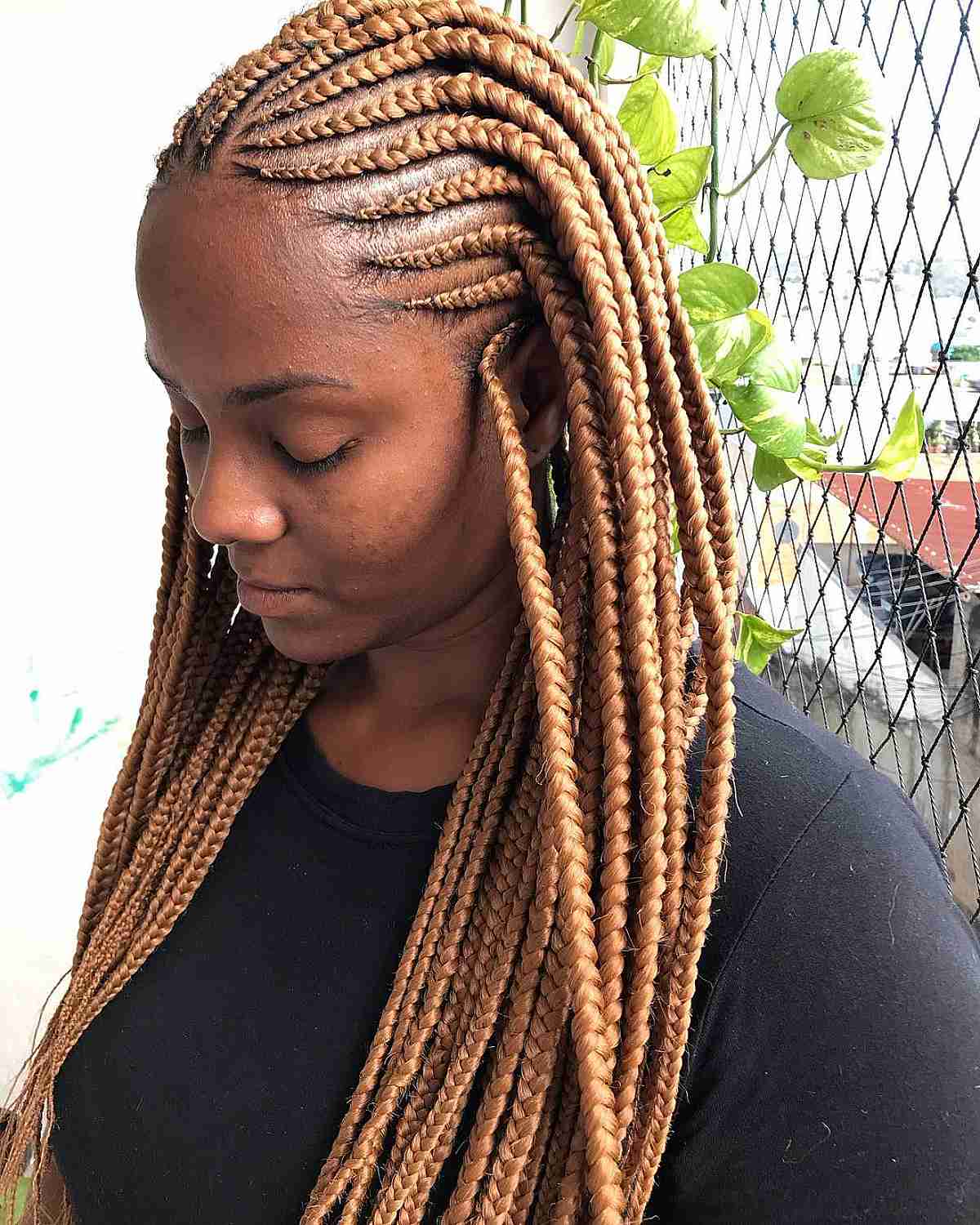 Fulani Braids in a Golden Blonde Shade