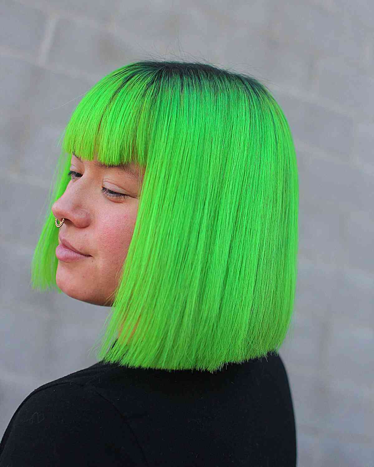 Deep Rooted Green to Complement Neon Green Hair