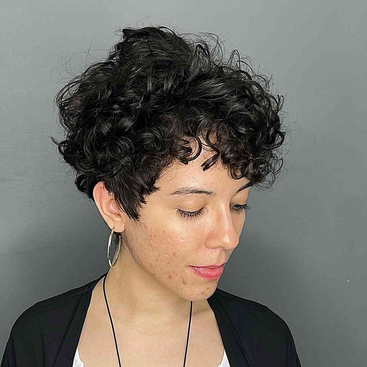 Full-Bodied Curly Pixie Hairstyle