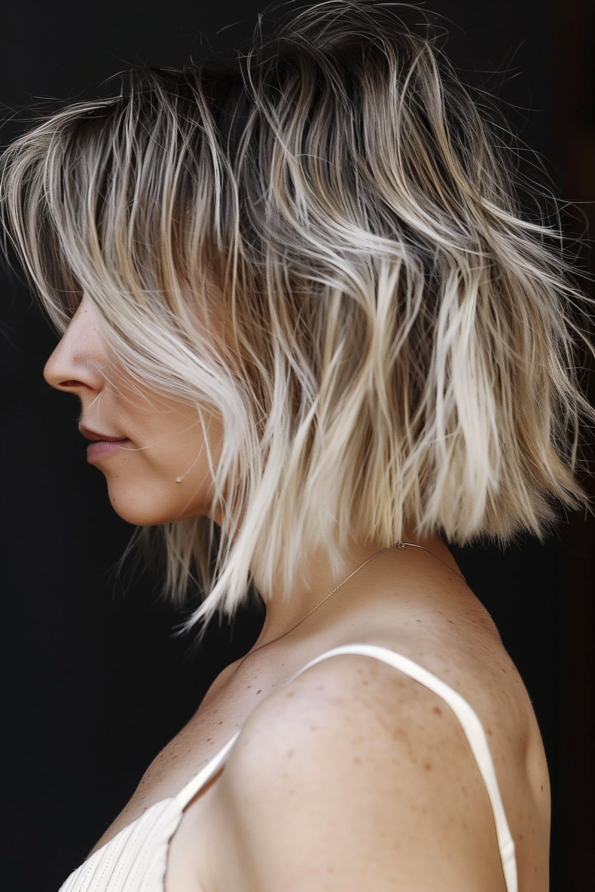 Layered Bob with Subtle Undercut Blend