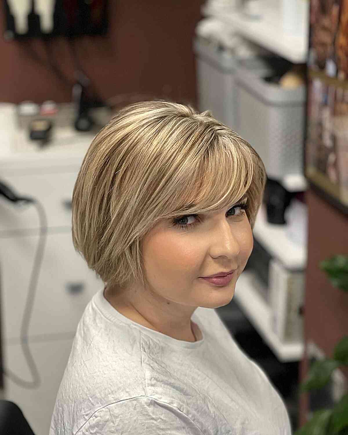 Short Bob with Side-Swept Bangs