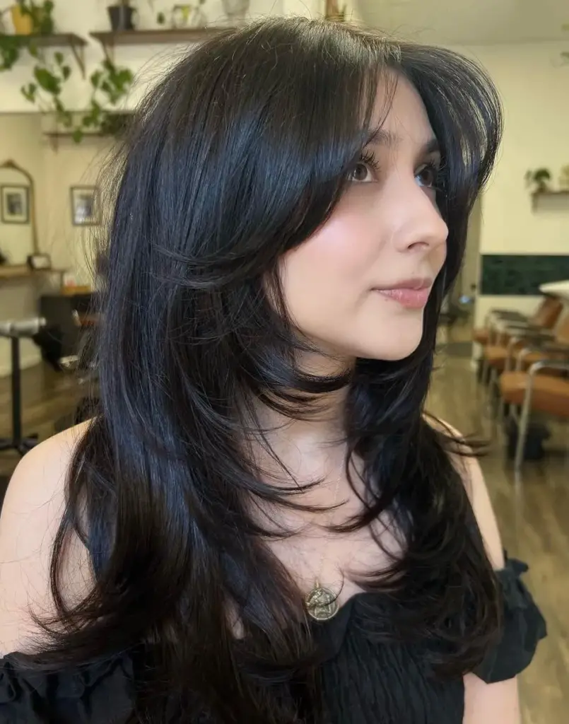Mid-Length Hair with Feathered Layers