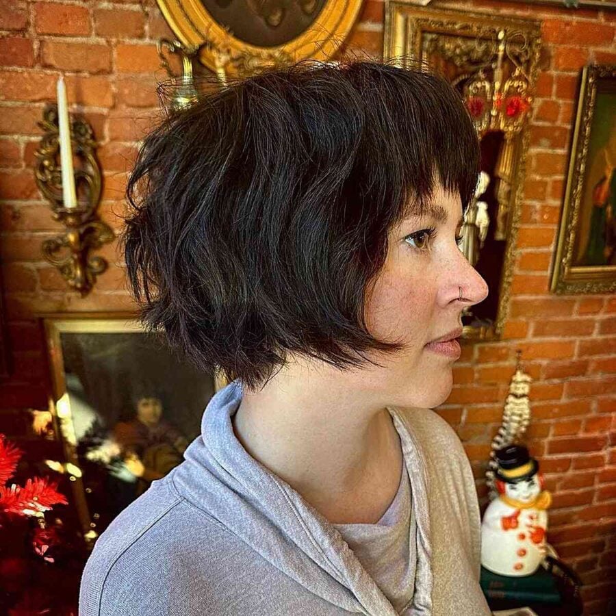 Textured Short Bob with Choppy Layers