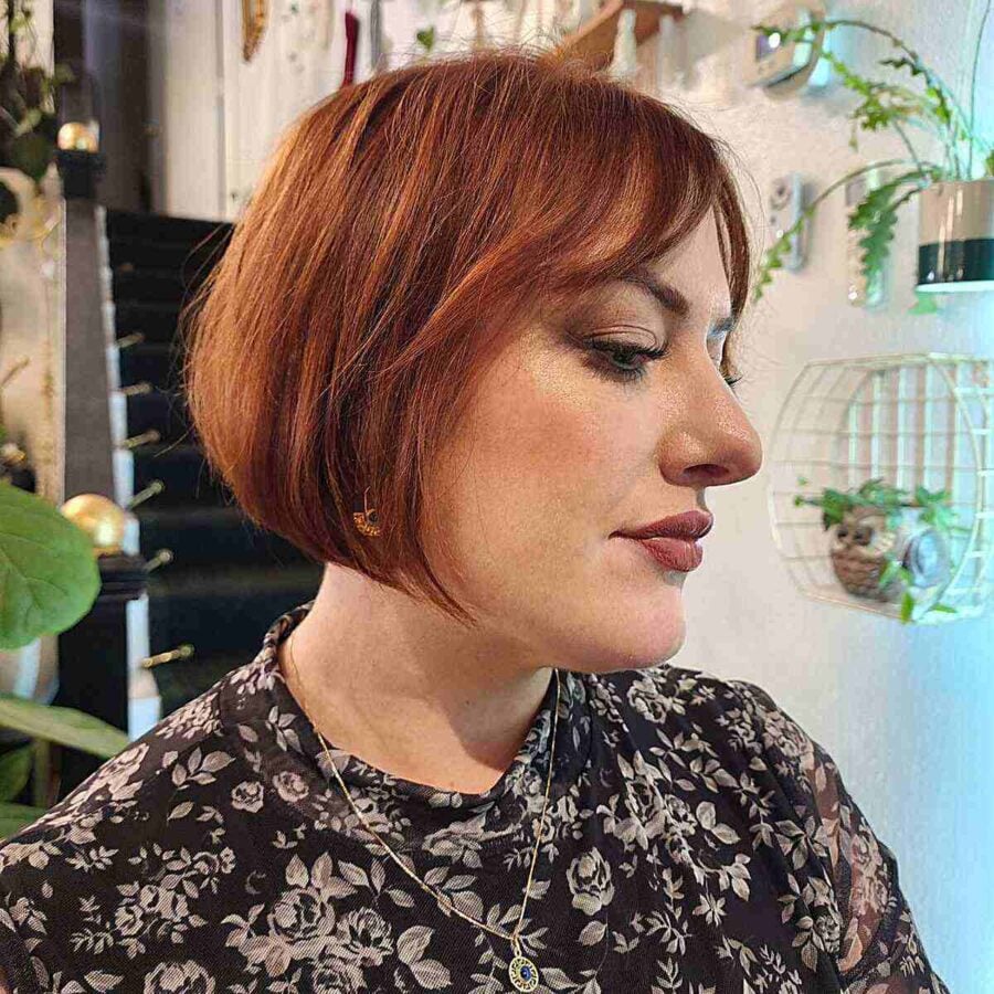 Copper Red French Bob