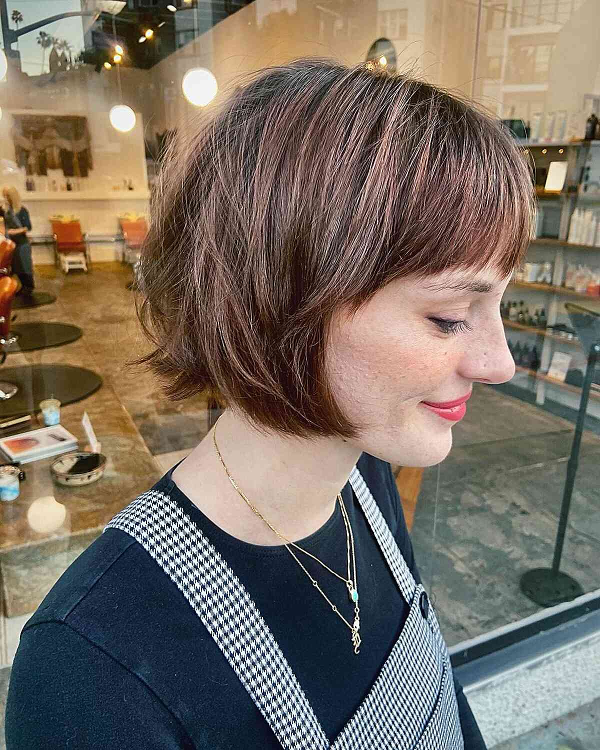 Circular Bob with Thick Bangs