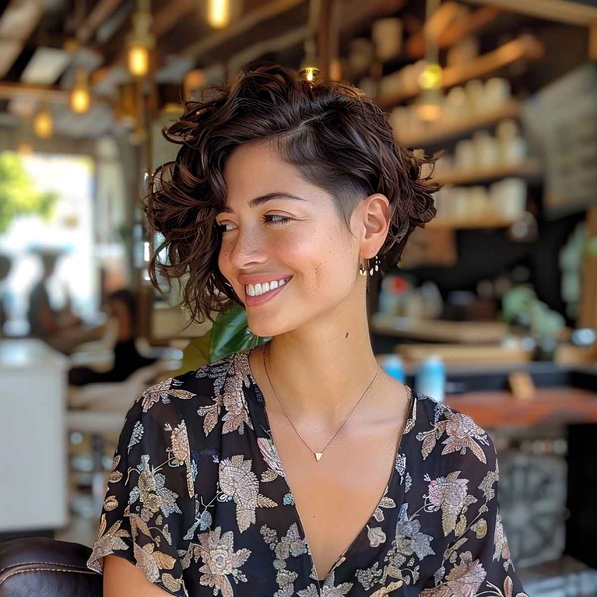 Undercut Bob for Curly Hair