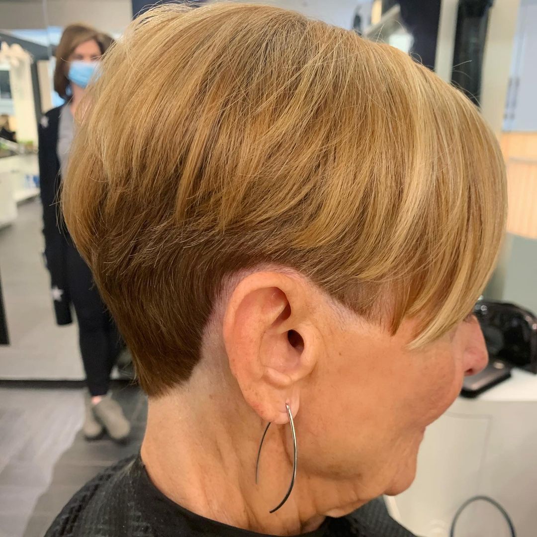 Long Layered Pixie Cut for Women in their 70s