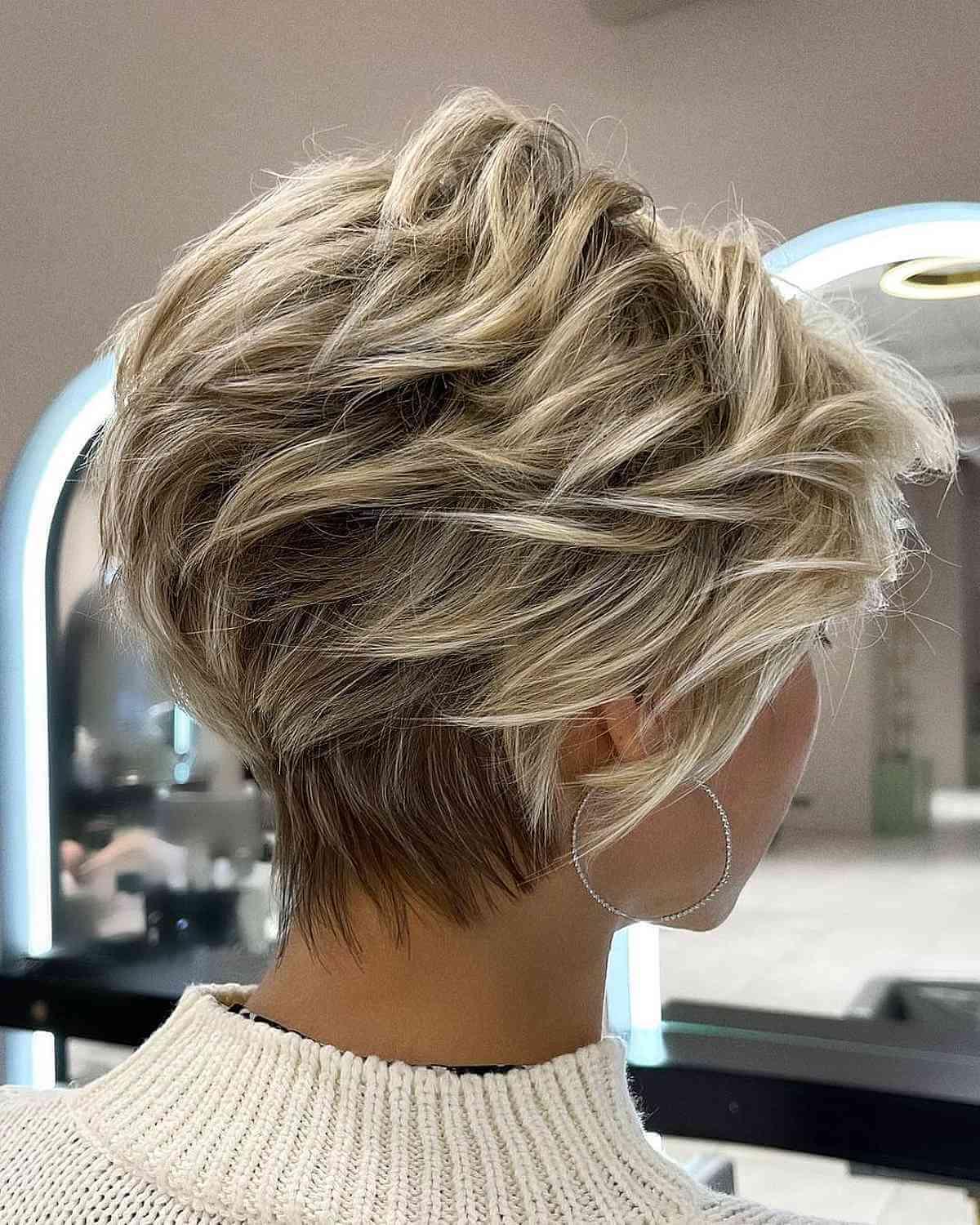 Textured Bixie with Blonde Highlights