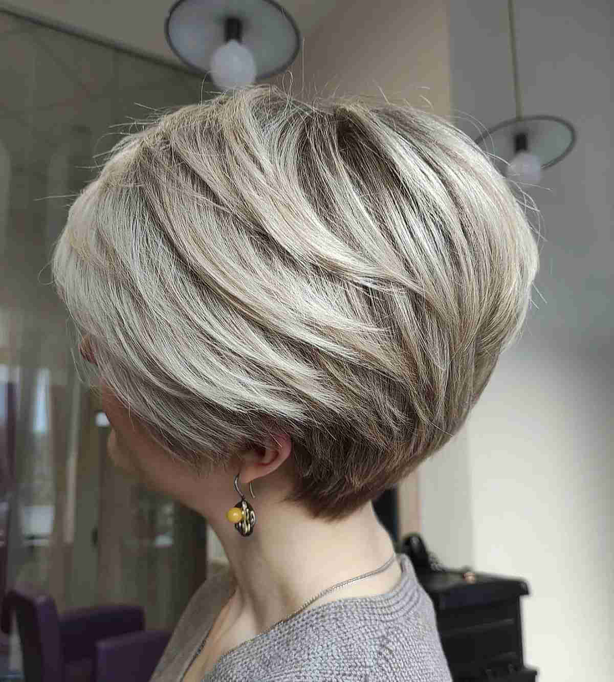 Feathered Long Pixie Hairstyle