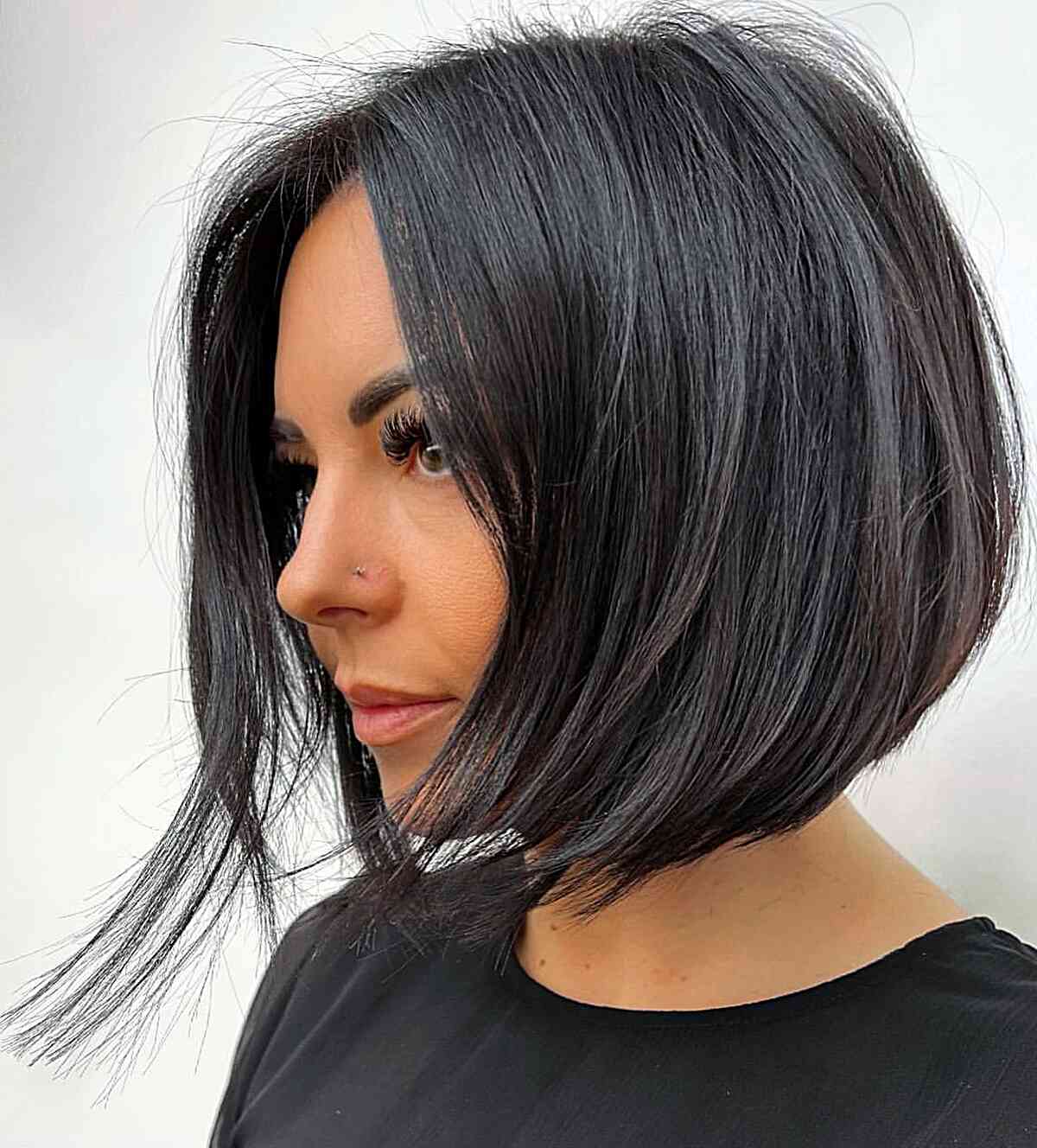 Short, Thick Chin-Length Bob With a Bold Twist