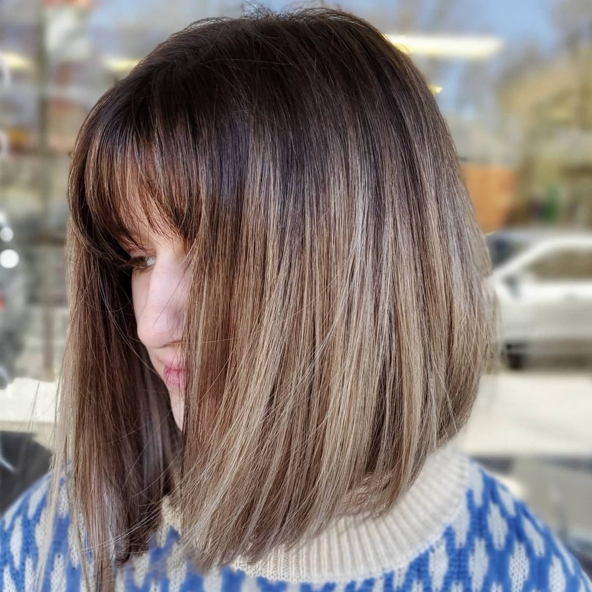 Full Short Bob with Bangs for Thick Hair