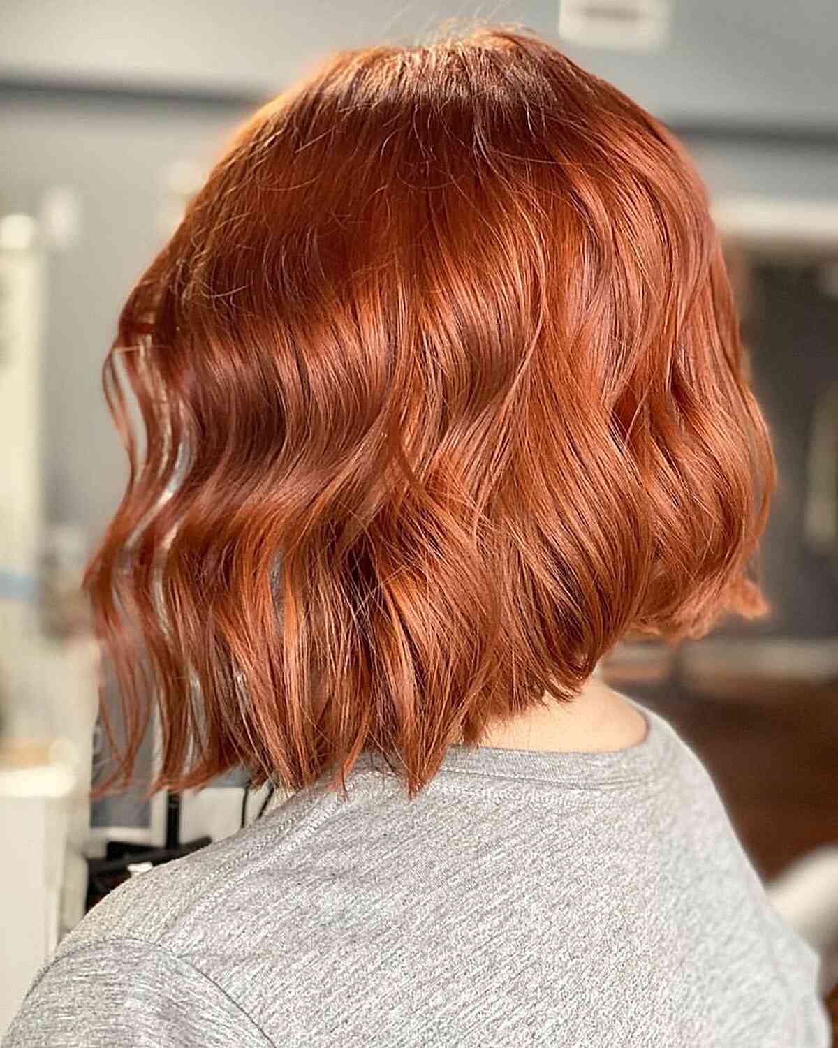 Cheerful Copper Layered Bob for Thick Short Hair