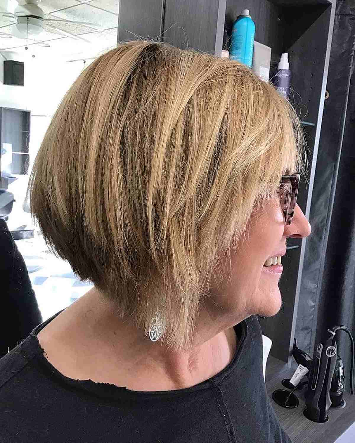 Textured and Shaggy Inverted Bob for Thick Hair