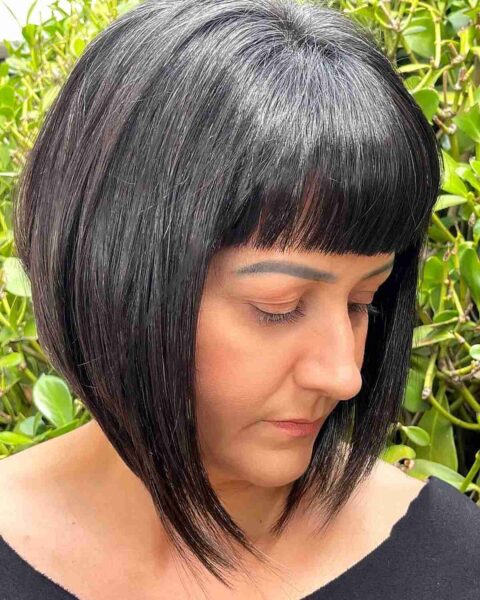 Avant-Garde Futuristic A-Line Bob Cut with Straight Fringe