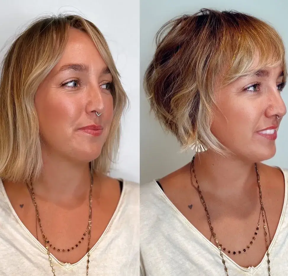 Layered Bob for Fine Curly Hair