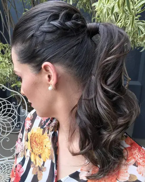 Elevated Ponytail with Side Braid