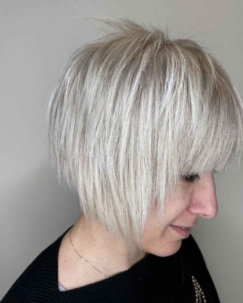 Glamorous Short A-Line With Layers And Face-Framing Bangs