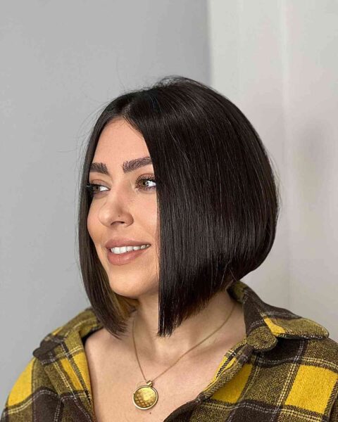 Polished Fluid A-Line Sloppy Bob Cut Hairstyle