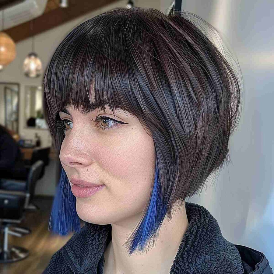 Rock a bold inverted bob with bangs