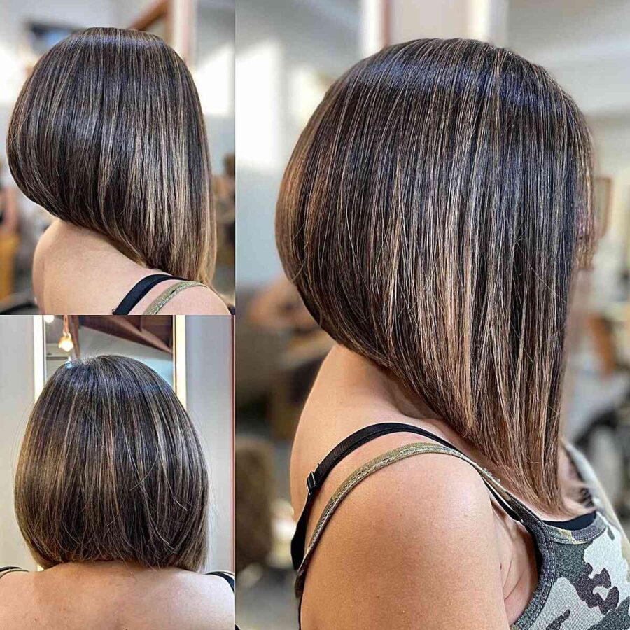 Layered Long Inverted Bob for Straight Hair