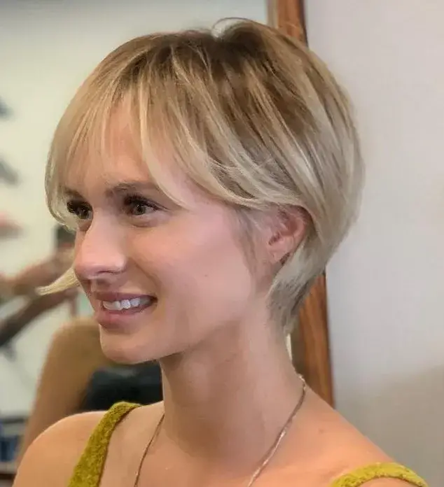 Enchanting Pixie Hairstyle with Delicate Bangs