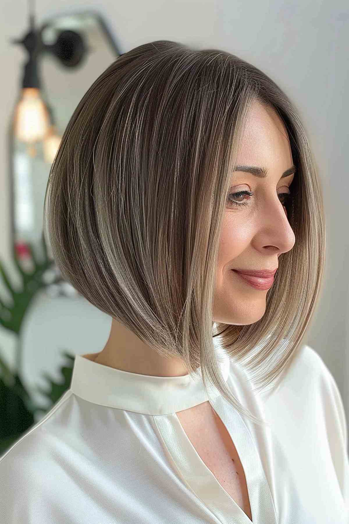 Elegant and flowing A-line bob Hairstyle