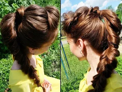 Sophisticated Braided Ponytail with Volume
