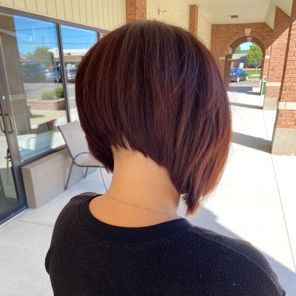 Layered Inverted Bob with Texture at Neck Length