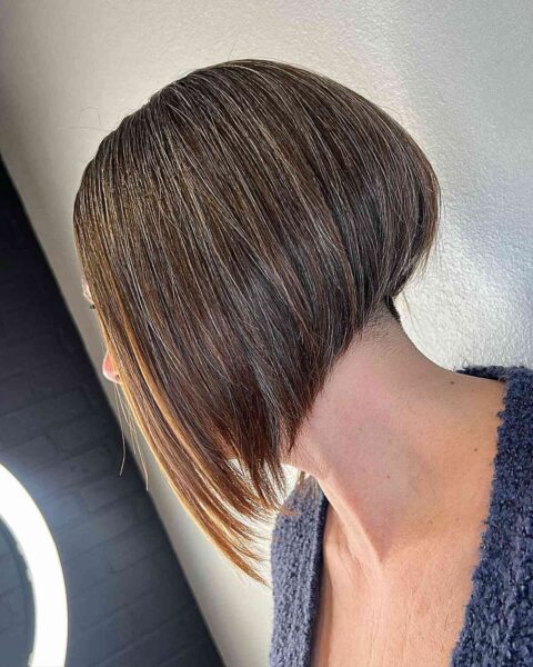 Vivid Edgy Short A-Line Hairstyle with Undercut Impact