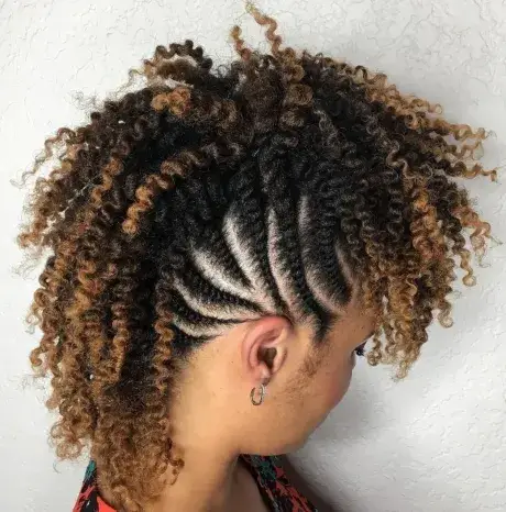 Textured Mohawk with Flat Twisted Sides