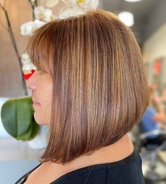 Fabulous Medium-Length A-Line Bob With Delicate Thin Fringe