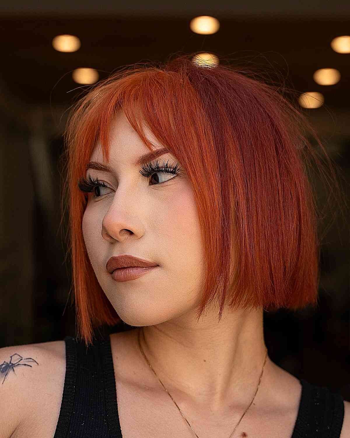 Dual-Shaded Copper Shoulder-Length Bob