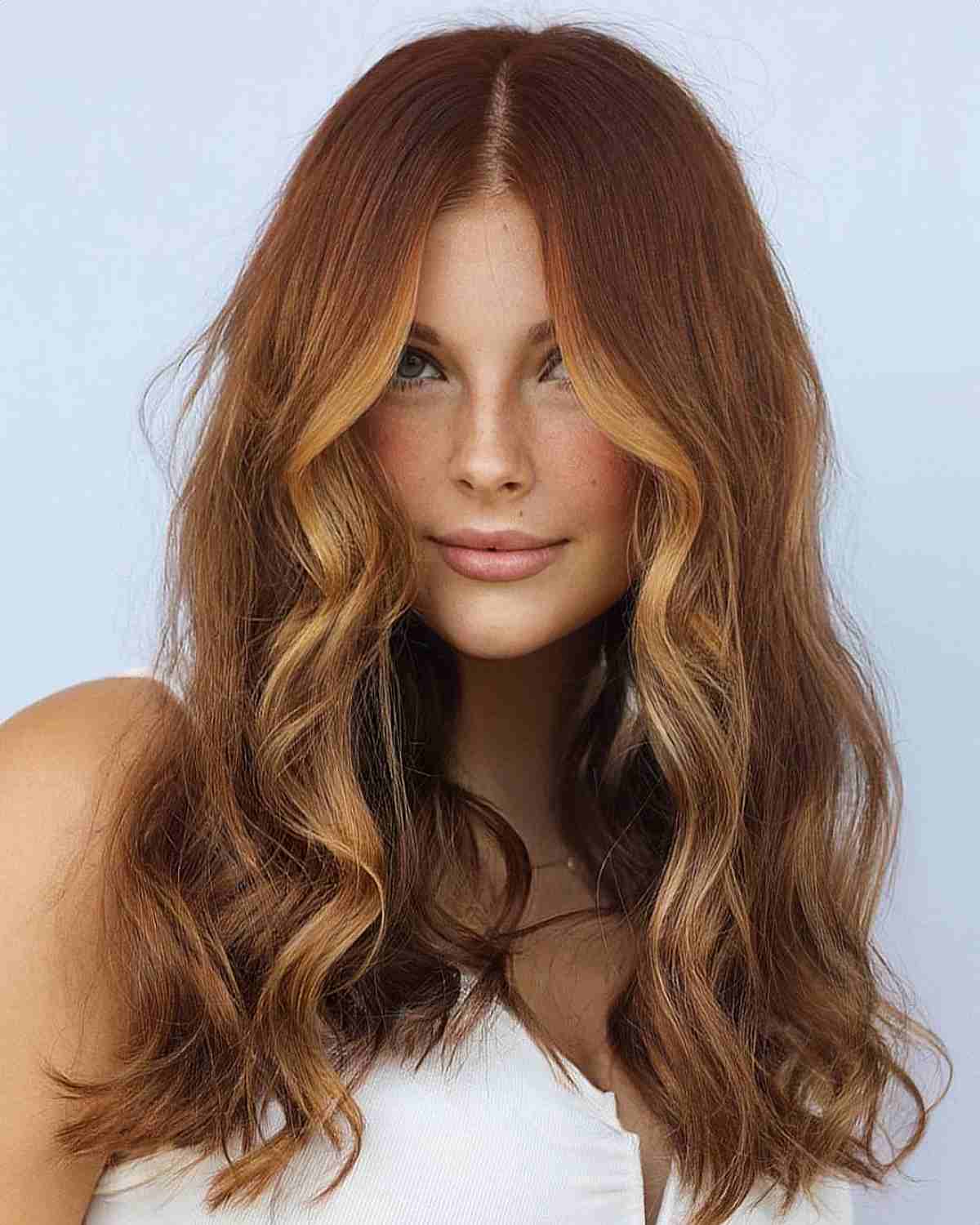 Copper Waves with Sunlit Highlights