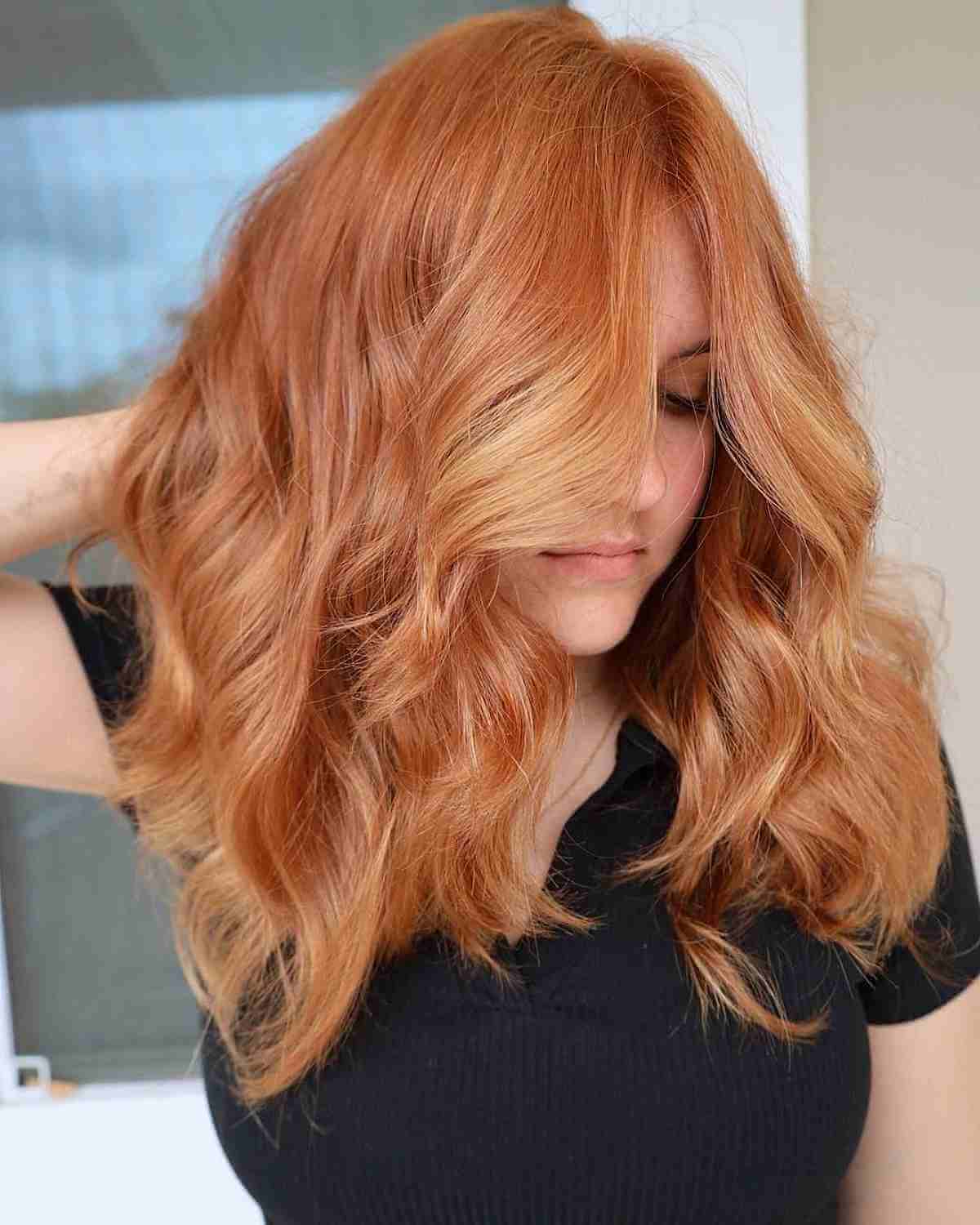 Peach Copper Color-Blend Balayage