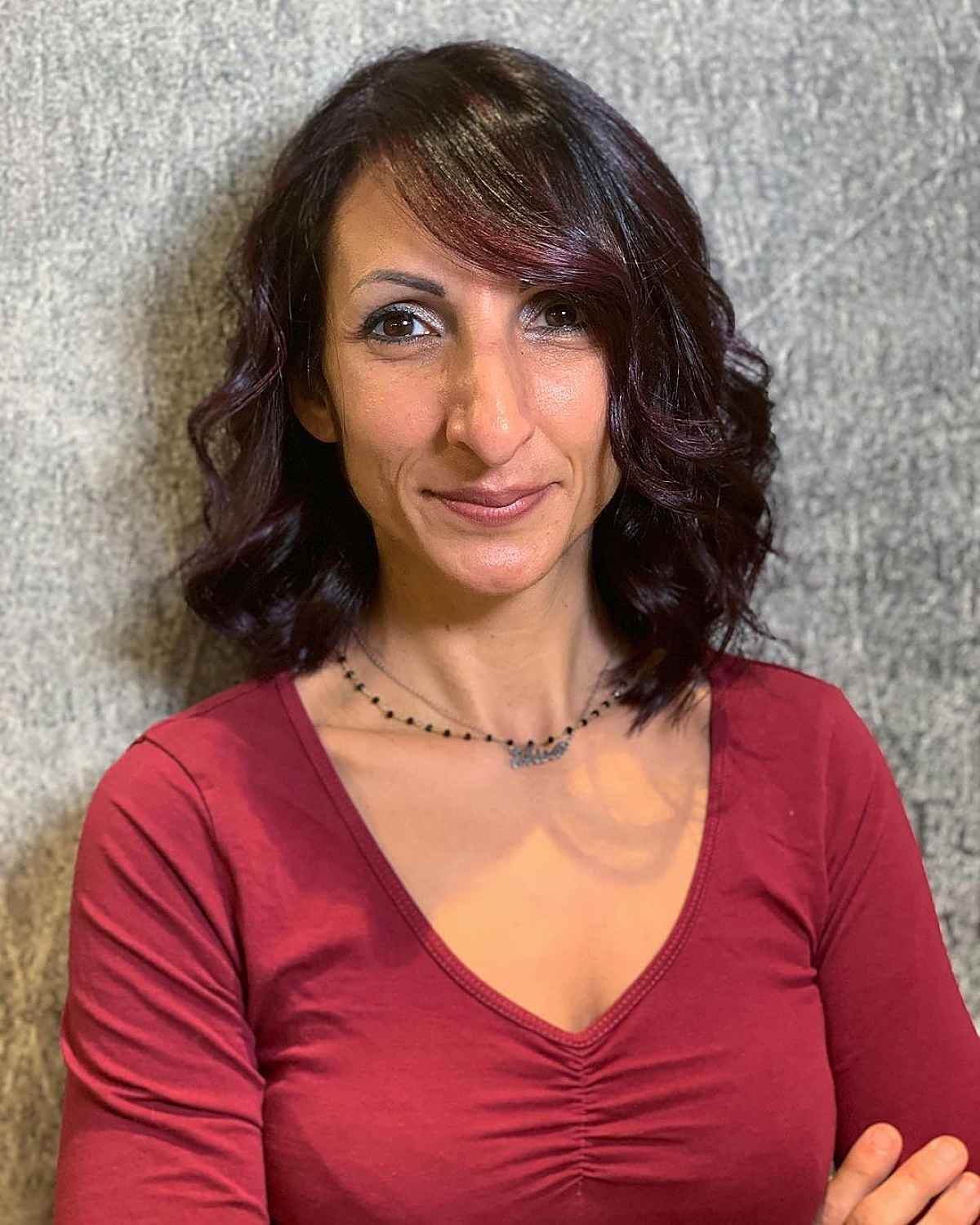 Slight Dark Burgundy Accents on Dark Hair